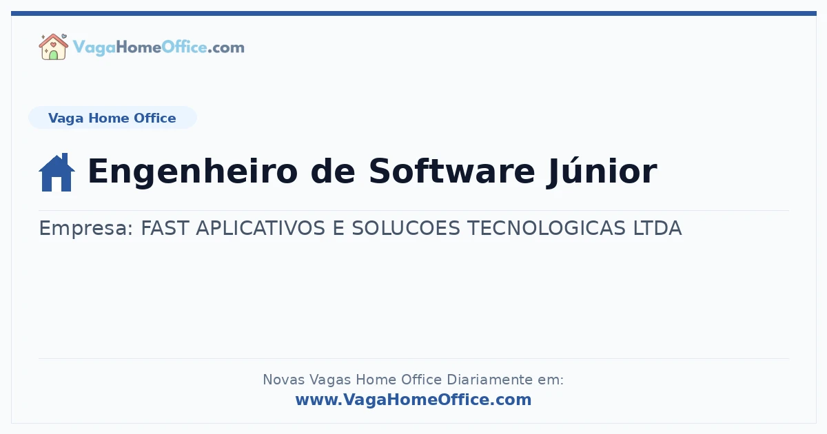 Vaga Home Office: Engenheiro de Software Júnior | Quero Home