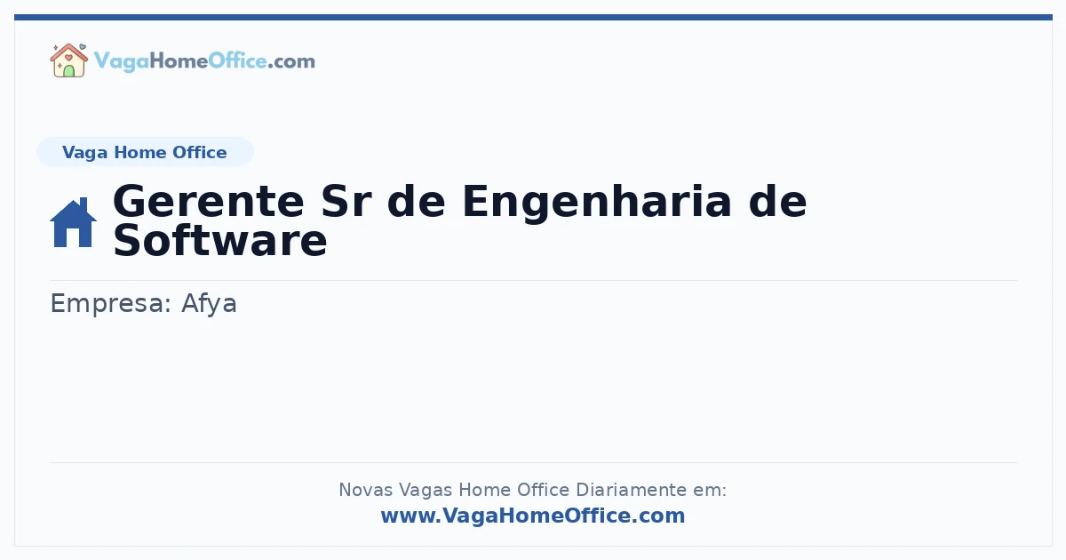 Gerente Sr de Engenharia de Software