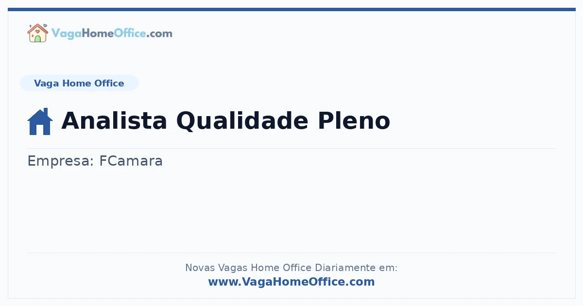 Analista Qualidade Pleno