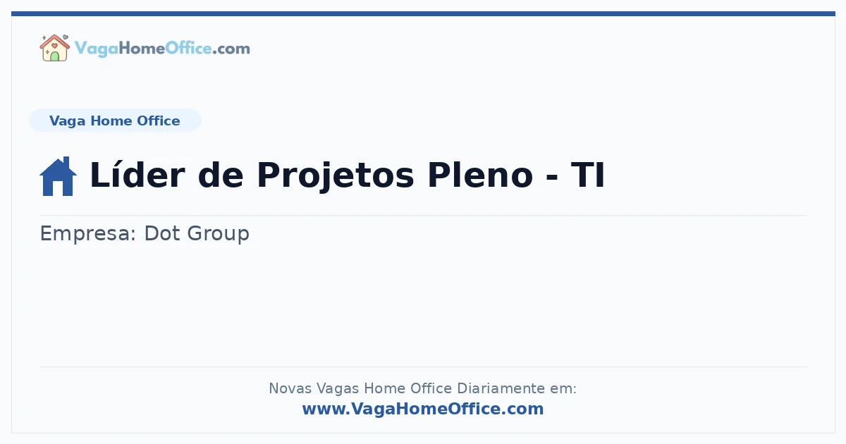 Vaga Home Office: Líder de Projetos Pleno - TI | Quero Home