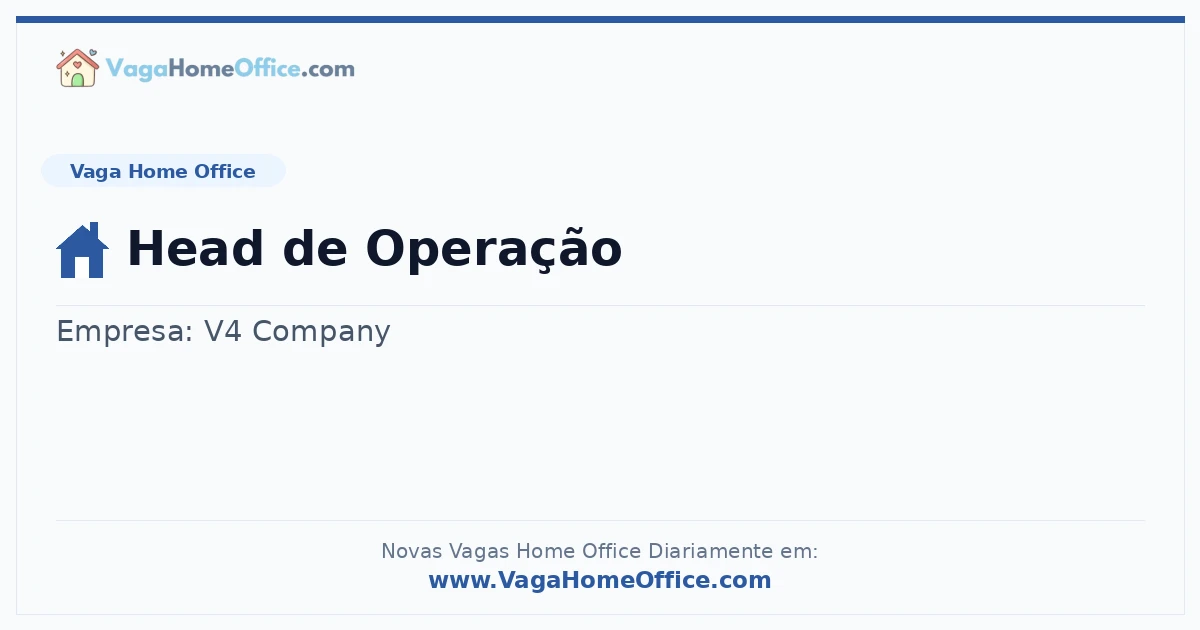 Vaga Home Office: Head de Operação | Quero Home