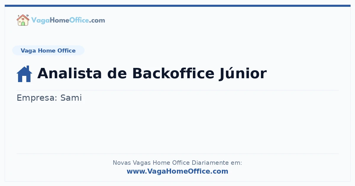 Analista de Backoffice Júnior