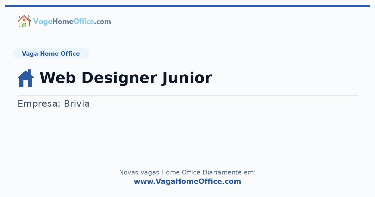 Vaga Home Office: Web Designer Junior | Quero Home