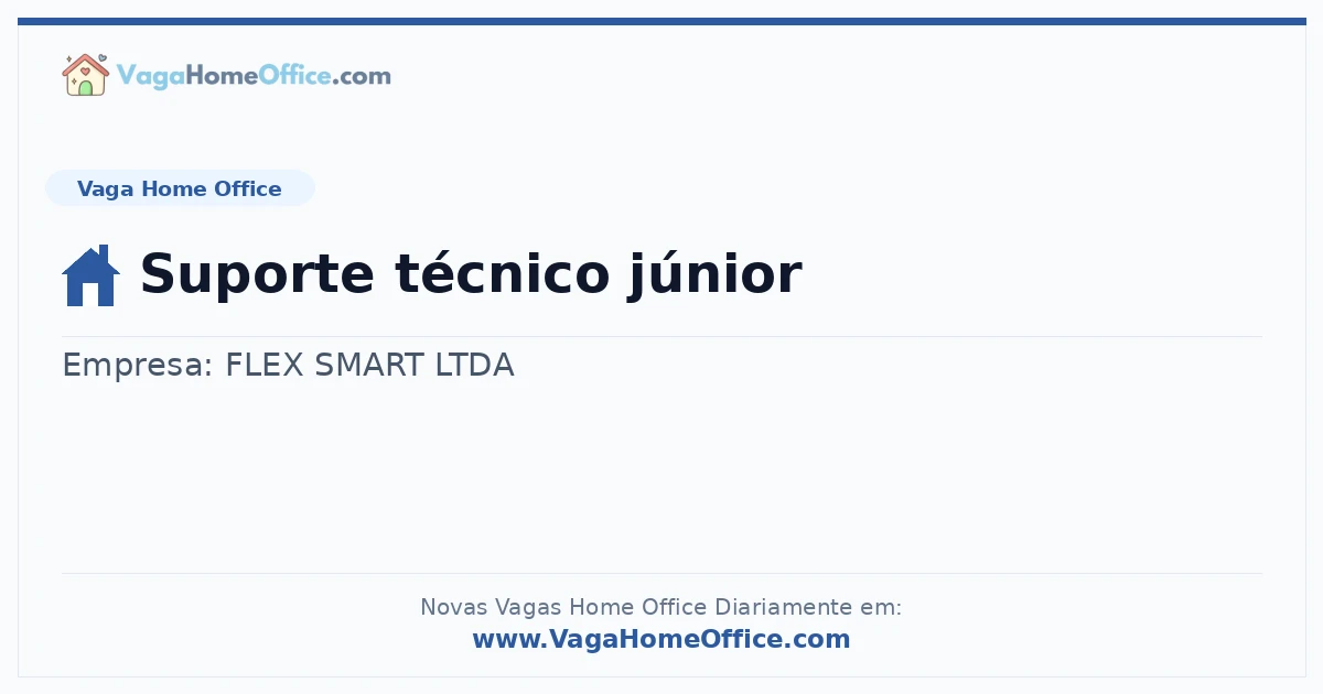 Vaga Home Office: Suporte técnico júnior | Quero Home