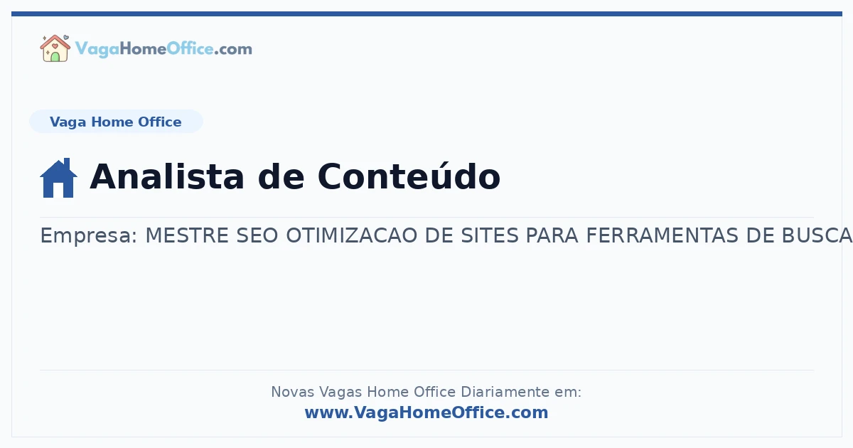Vaga Home Office: Analista de Conteúdo | Quero Home