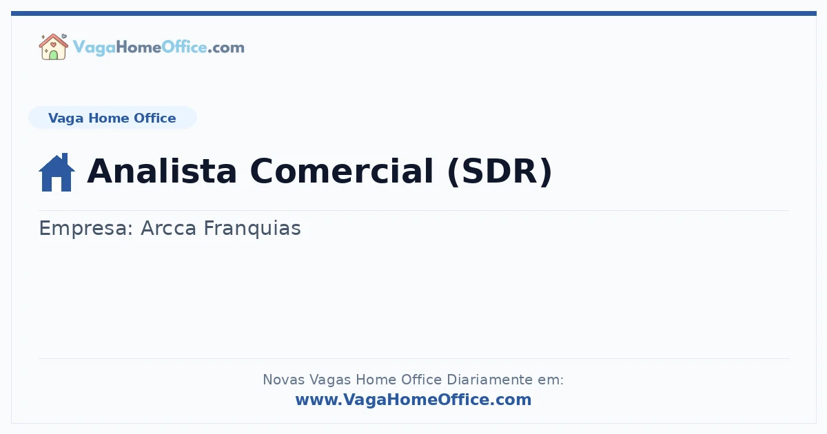 Analista Comercial (SDR)