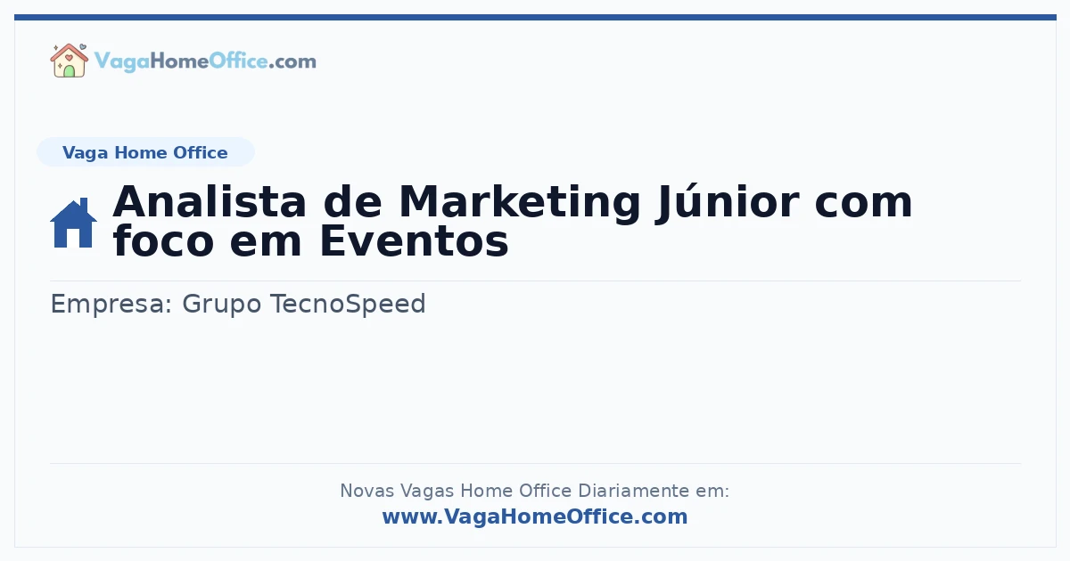 Analista de Marketing Júnior com foco em Eventos