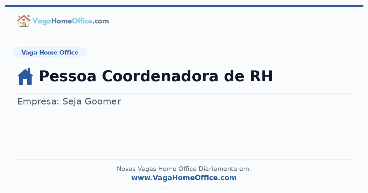 Pessoa Coordenadora de RH
