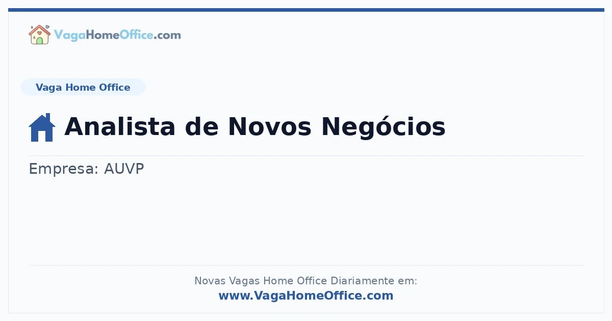 Analista de Novos Negócios