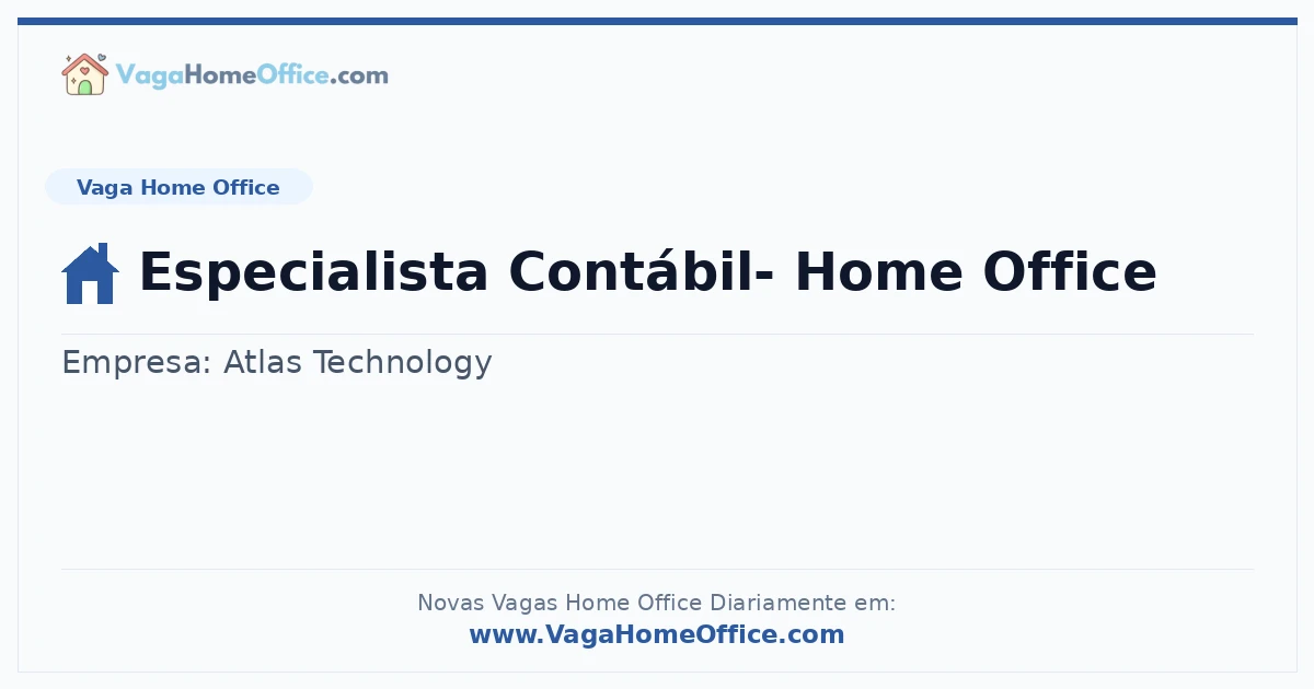 Vaga Home Office: Especialista Contábil- Home Office | Quero Home