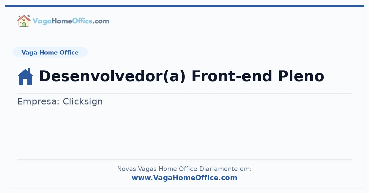Desenvolvedor(a) Front-end Pleno