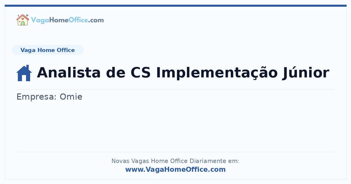 Analista de CS Implementação Júnior