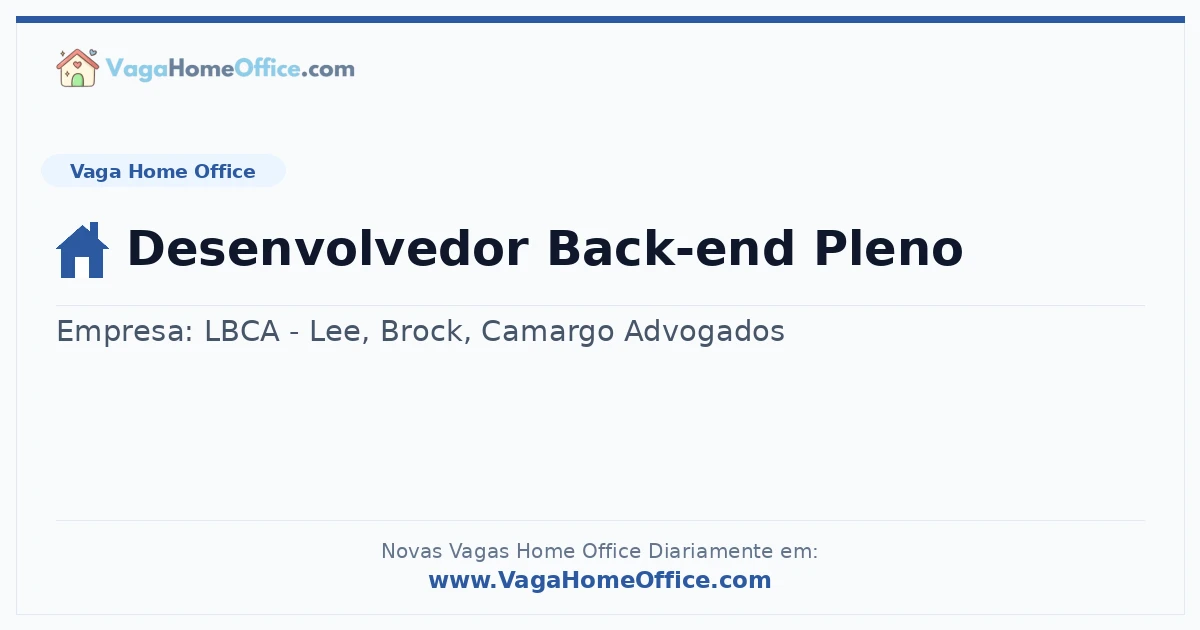 Desenvolvedor Back-end Pleno
