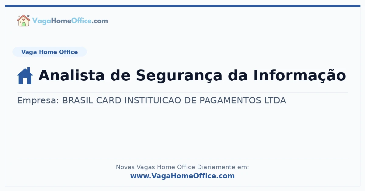 Vaga Home Office: Analista de Segurança da Informação | Quero Home