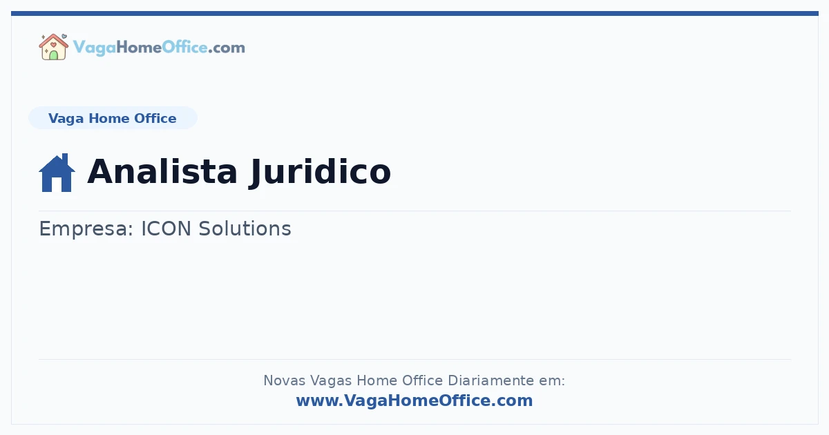 Vaga Home Office: Analista Juridico | Quero Home