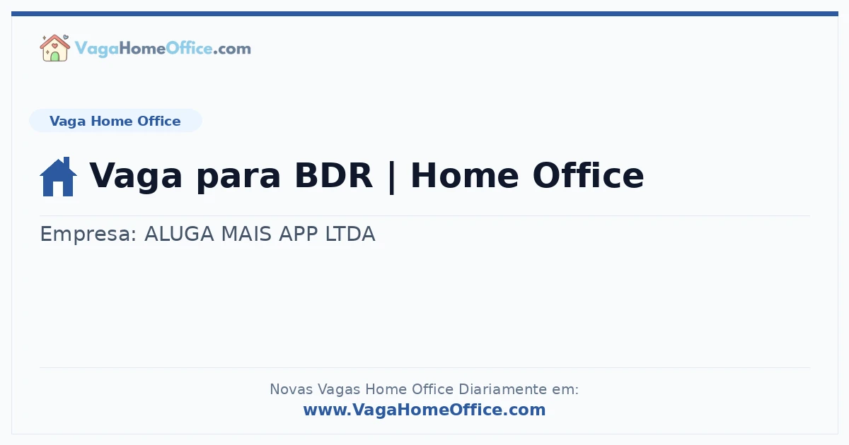 Vaga Home Office: Vaga para BDR | Home Office | Quero Home