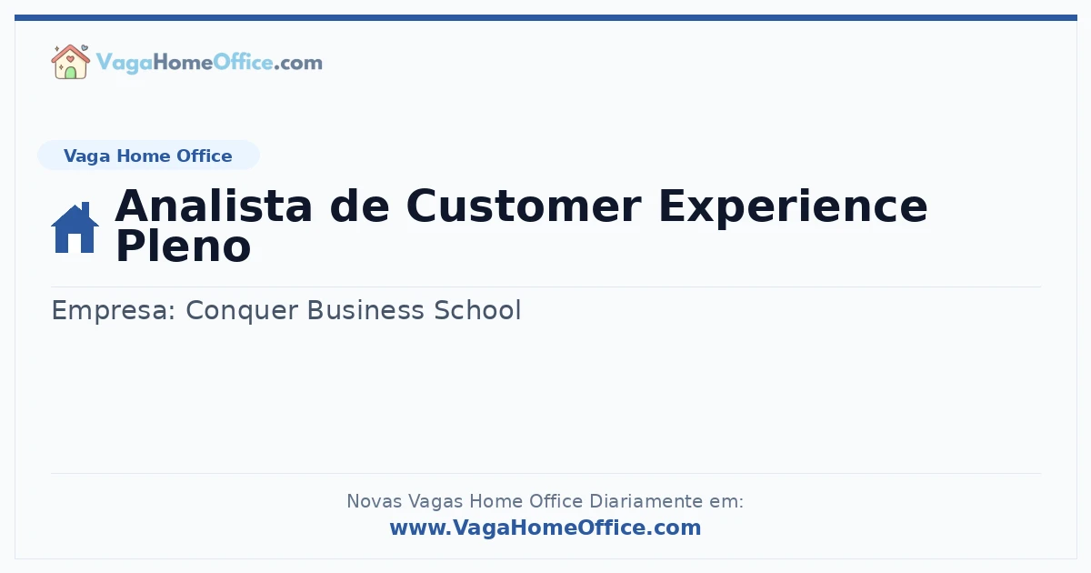Analista de Customer Experience Pleno