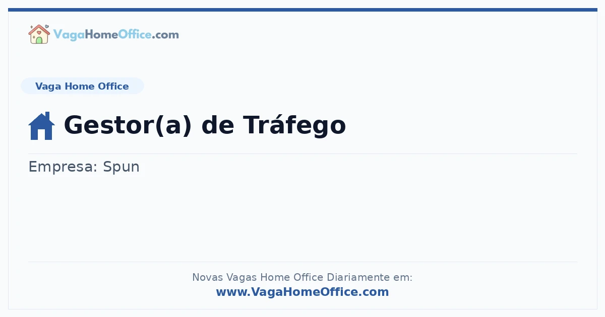 Vaga Home Office: Gestor(a) de Tráfego | Quero Home