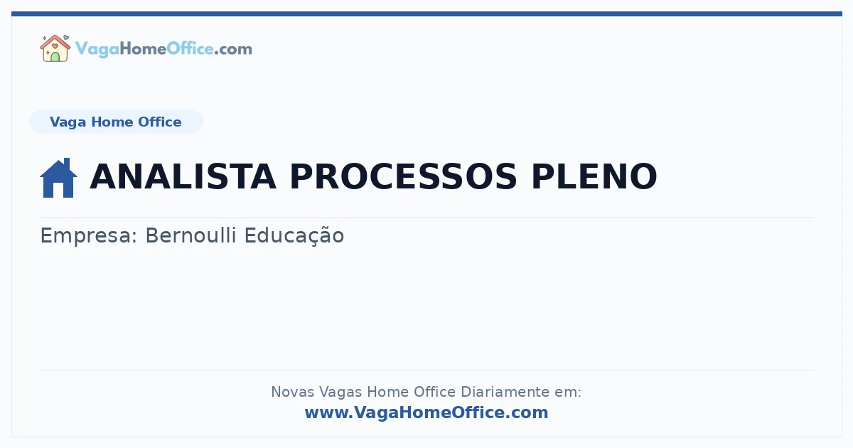 ANALISTA PROCESSOS PLENO
