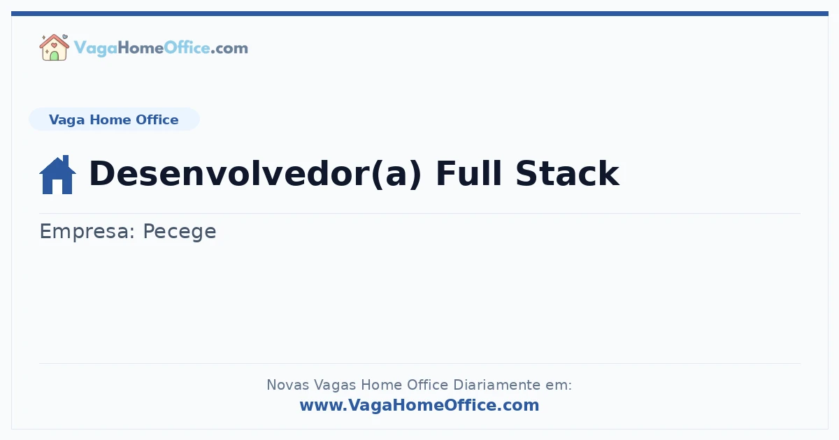Desenvolvedor(a) Full Stack