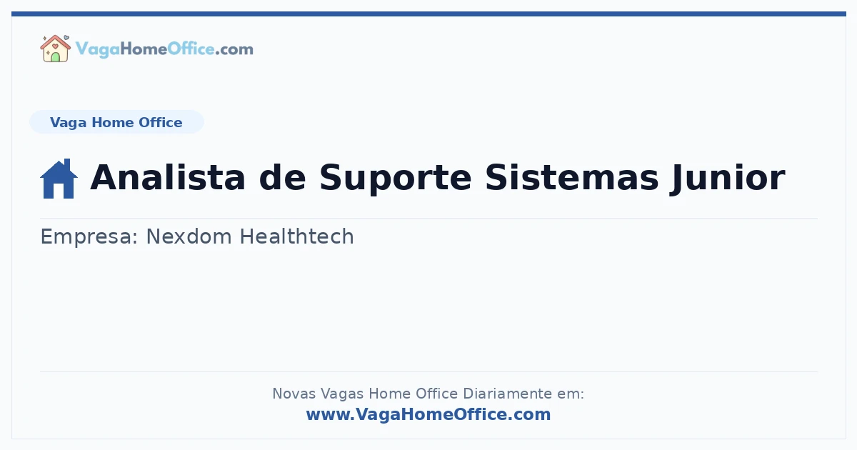 Analista de Suporte Sistemas Junior