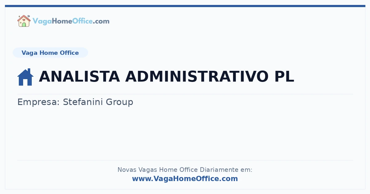 ANALISTA ADMINISTRATIVO PL
